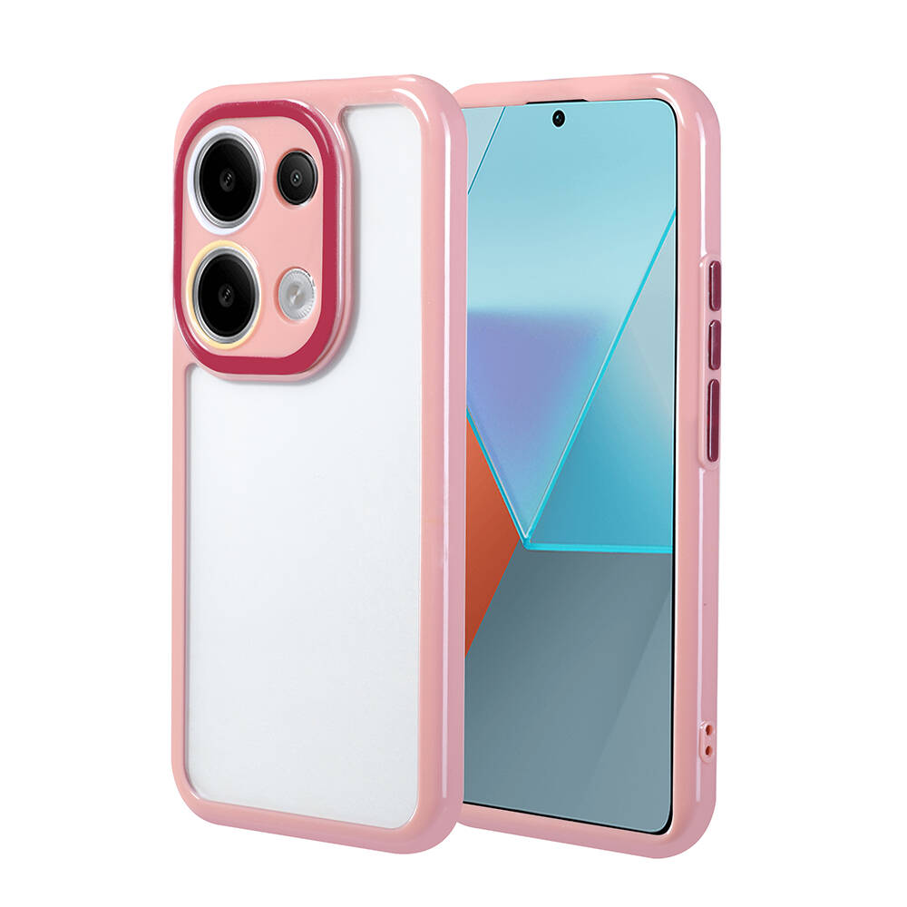 Xiaomi Uyumlu  Poco M6 Pro 4G Kılıf Kamera Korumalı Renkli Kenar ve Çerçeve Tasarımlı Zore Vitamin Kapak-Mürdüm