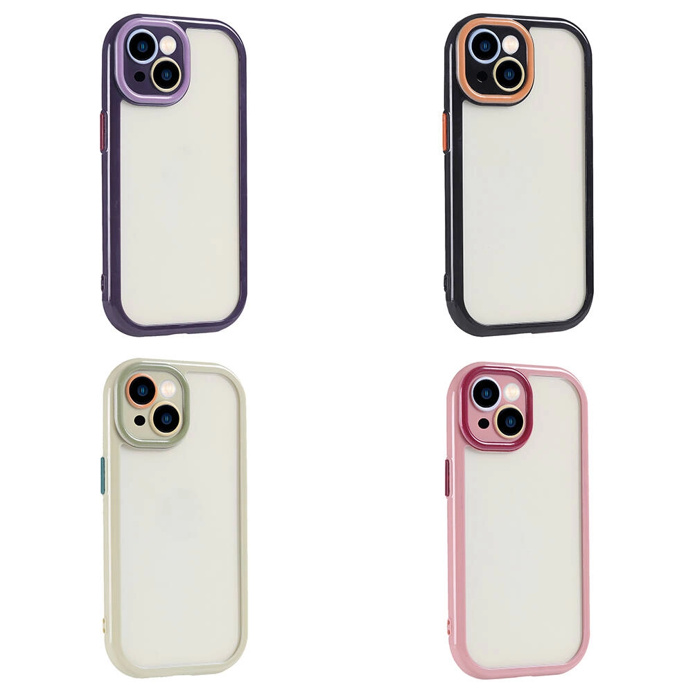 iPhone Uyumlu 14 Kılıf Kamera Korumalı Renkli Kenar ve Çerçeve Tasarımlı Zore Vitamin Kapak