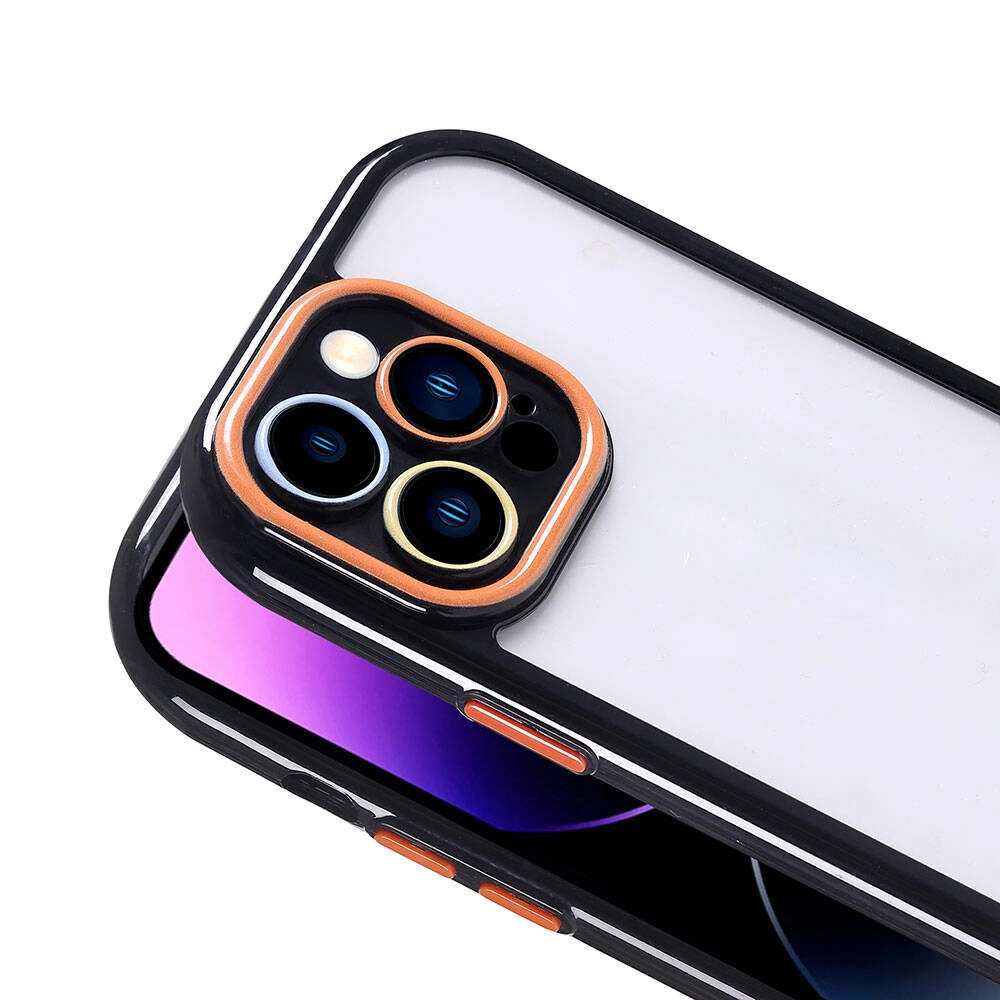 iPhone Uyumlu 14 Pro Max Kılıf Kamera Korumalı Renkli Kenar ve Çerçeve Tasarımlı Zore Vitamin Kapak
