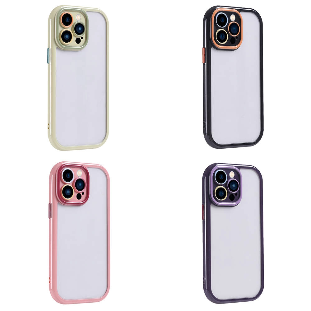 iPhone Uyumlu 14 Pro Max Kılıf Kamera Korumalı Renkli Kenar ve Çerçeve Tasarımlı Zore Vitamin Kapak