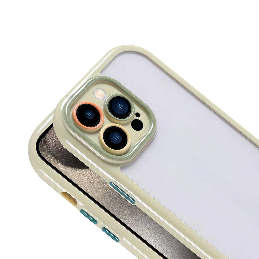 iPhone Uyumlu 15 Pro Max Kılıf Kamera Korumalı Renkli Kenar ve Çerçeve Tasarımlı Zore Vitamin Kapak