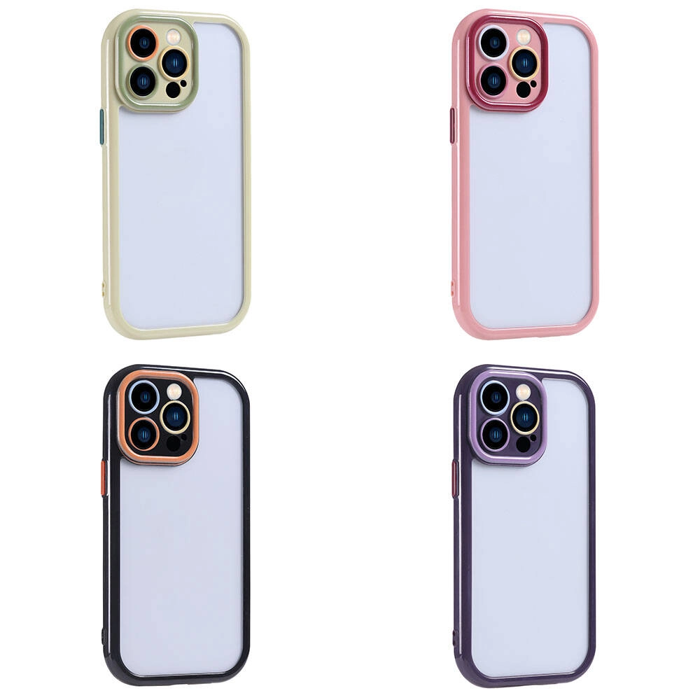 iPhone Uyumlu 15 Pro Max Kılıf Kamera Korumalı Renkli Kenar ve Çerçeve Tasarımlı Zore Vitamin Kapak