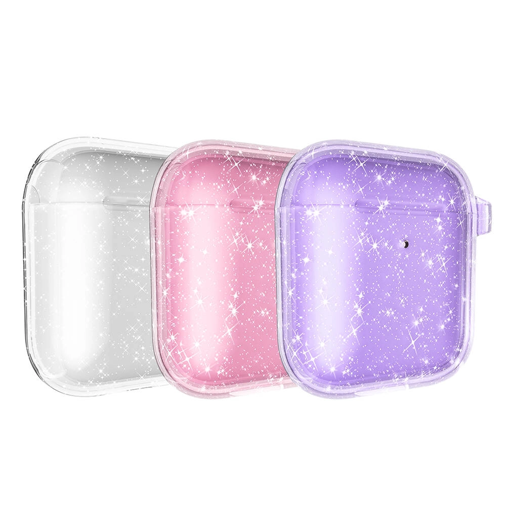 Airpods Uyumlu Zore Allstar Airbag 32 Parlayan Simli Saydam Renkli Kılıf