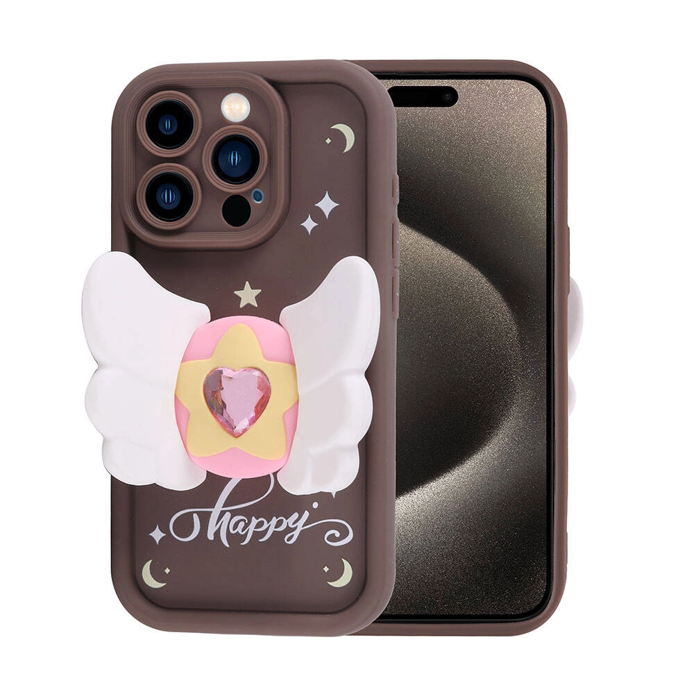 iPhone Uyumlu 15 Pro Kılıf Kamera Korumalı Figür Tasarımlı Zore Kapya Kapak
