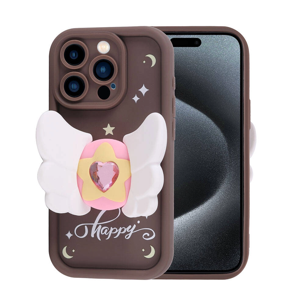 iPhone Uyumlu 15 Pro Max Kılıf Kamera Korumalı Figür Tasarımlı Zore Kapya Kapak