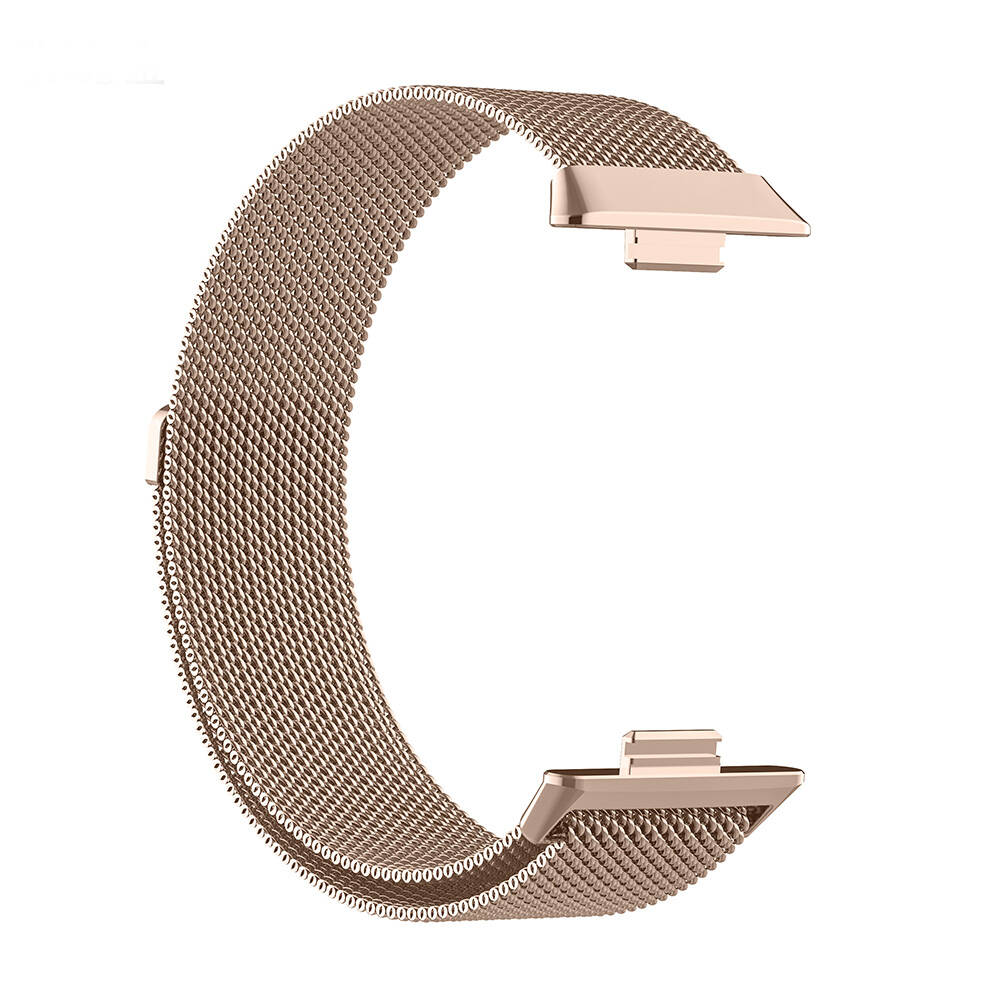 Huawei Uyumlu Watch Fit 3 Zore KRD-01 Metal Kordon-Rose gold