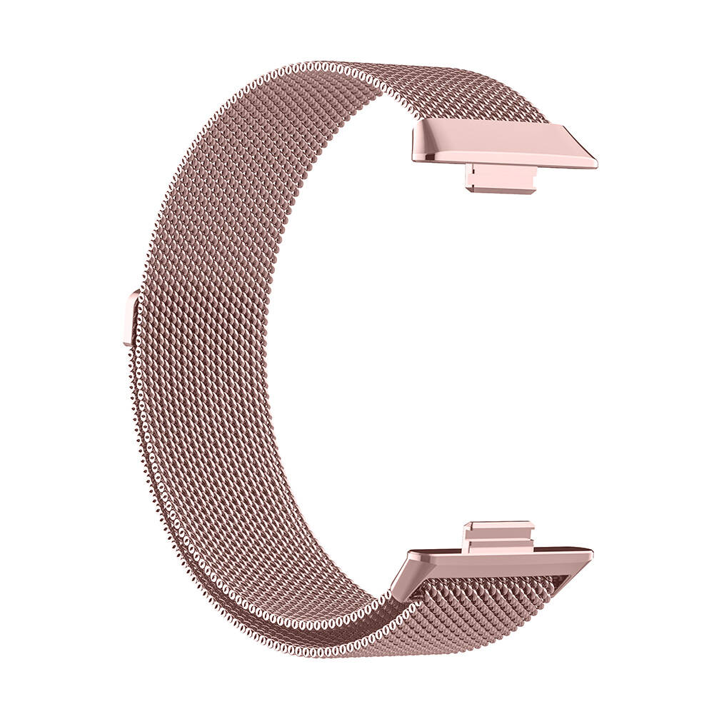 Huawei Uyumlu Watch Fit 3 Zore KRD-01 Metal Kordon-Rose pembe