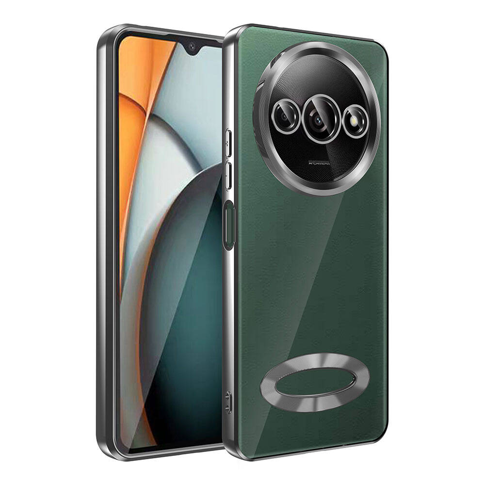 Xiaomi Uyumlu  Redmi A3 4G 2024 Kılıf Kamera Korumalı Logo Gösteren Zore Omega Kapak-Siyah
