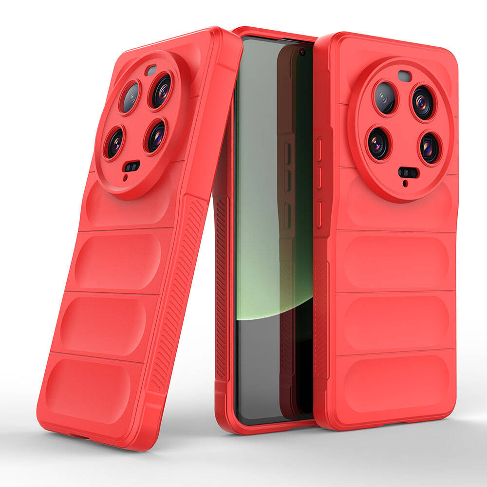 Xiaomi Uyumlu  Mi 13 Ultra Kılıf Esnek TPU Oyuklu Arka Yüzey Tasarımlı Zore Etnik Silikon Kapak-Kırmızı