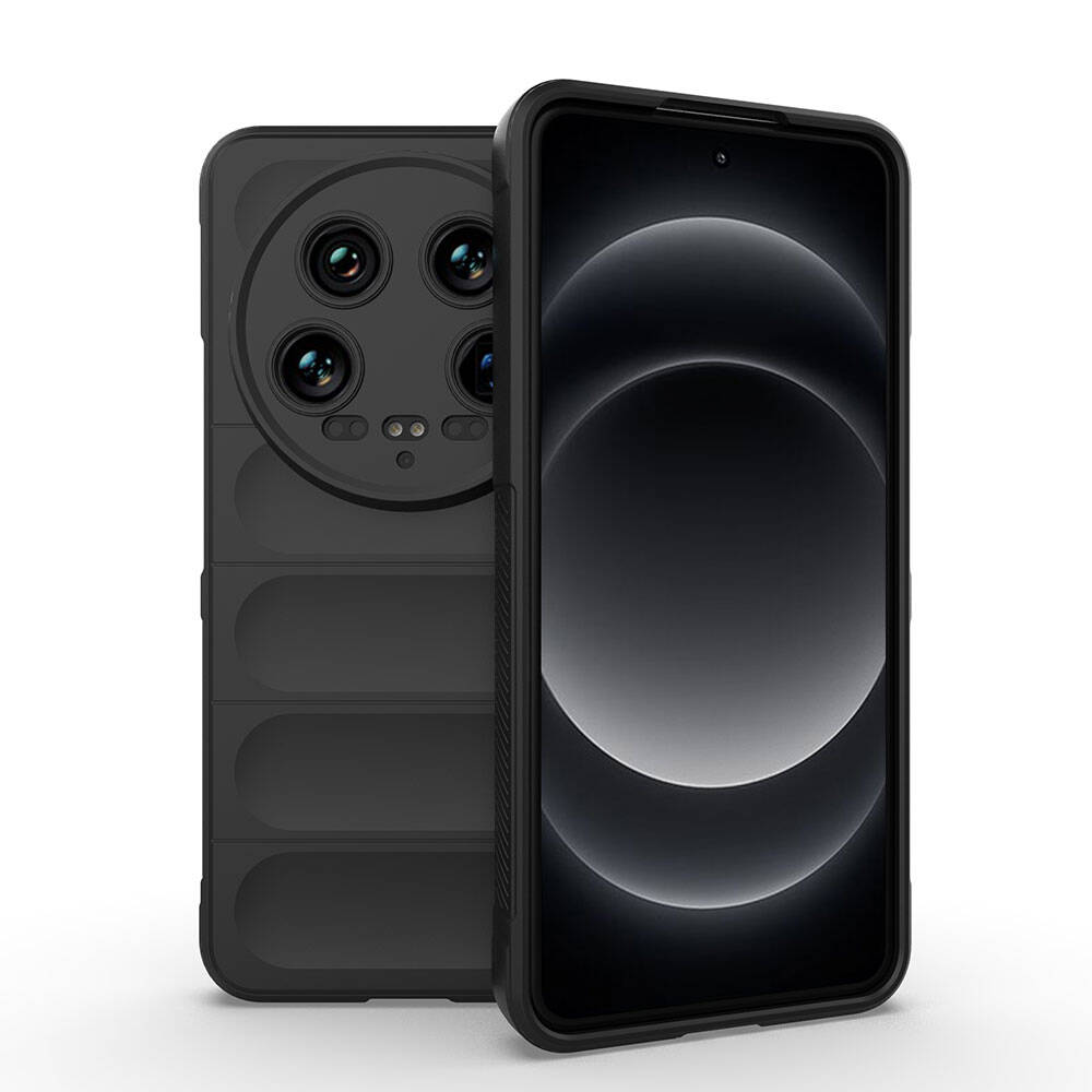 Xiaomi Uyumlu  Mi 14 Ultra Kılıf Esnek TPU Oyuklu Arka Yüzey Tasarımlı Zore Etnik Silikon Kapak-Siyah