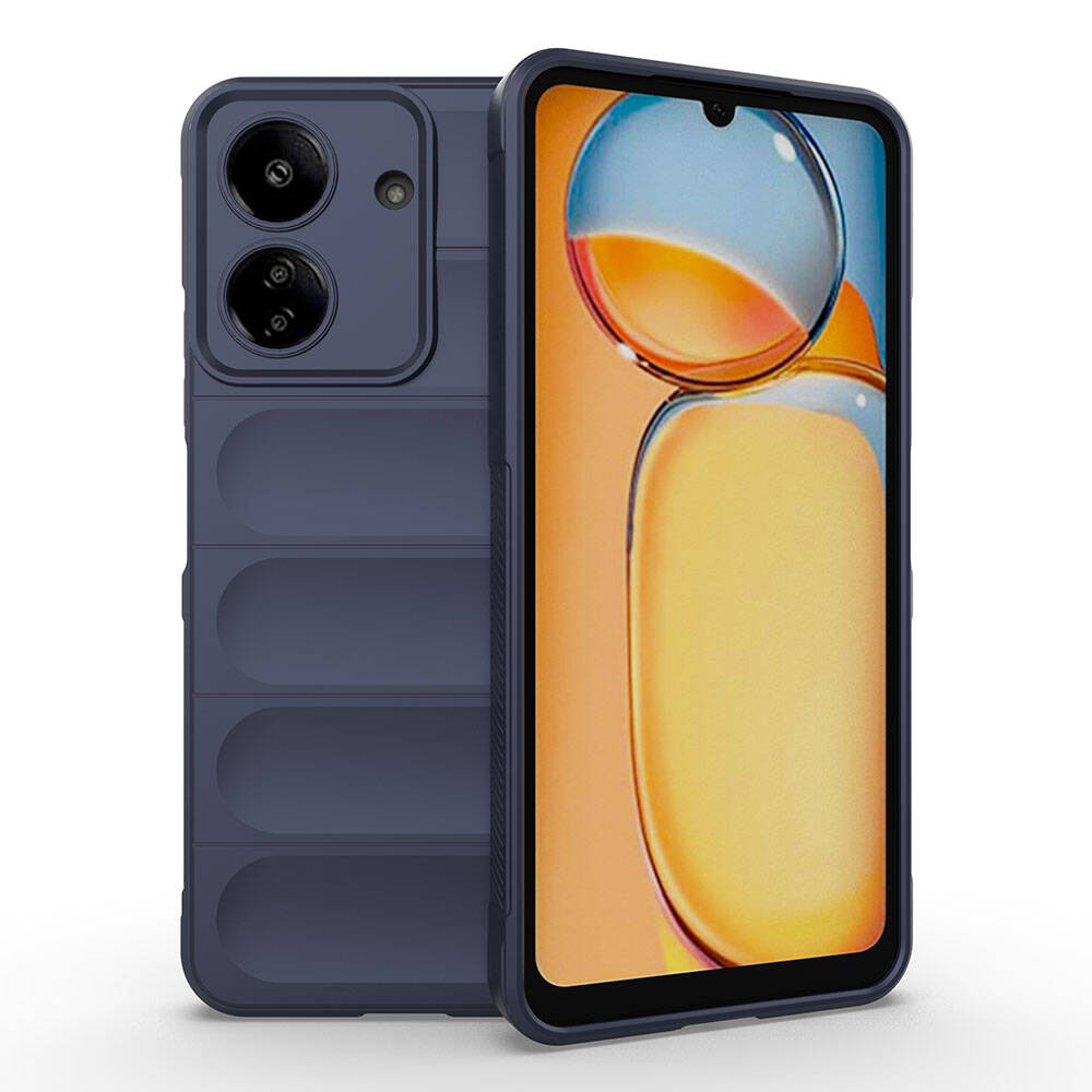 Xiaomi Uyumlu  Redmi 13C Kılıf Esnek TPU Oyuklu Arka Yüzey Tasarımlı Zore Etnik Silikon Kapak-Lacivert