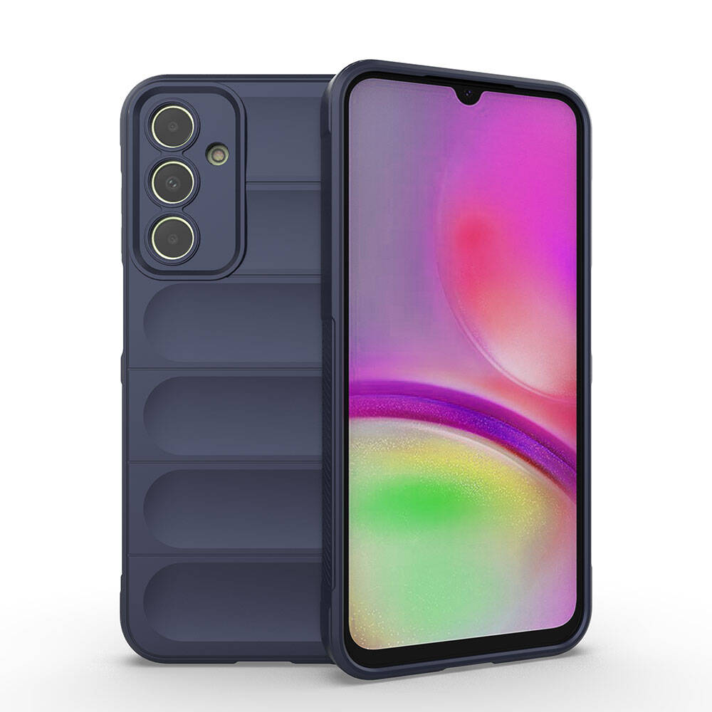 Galaxy Uyumlu A25 Kılıf Esnek TPU Oyuklu Arka Yüzey Tasarımlı Zore Etnik Silikon Kapak-Lacivert