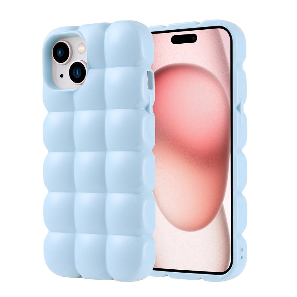iPhone Uyumlu 15 Kılıf Parlak Esnek Silikon Zore Dom Dom Kapak