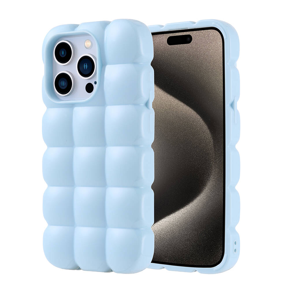 iPhone Uyumlu 15 Pro Kılıf Parlak Esnek Silikon Zore Dom Dom Kapak