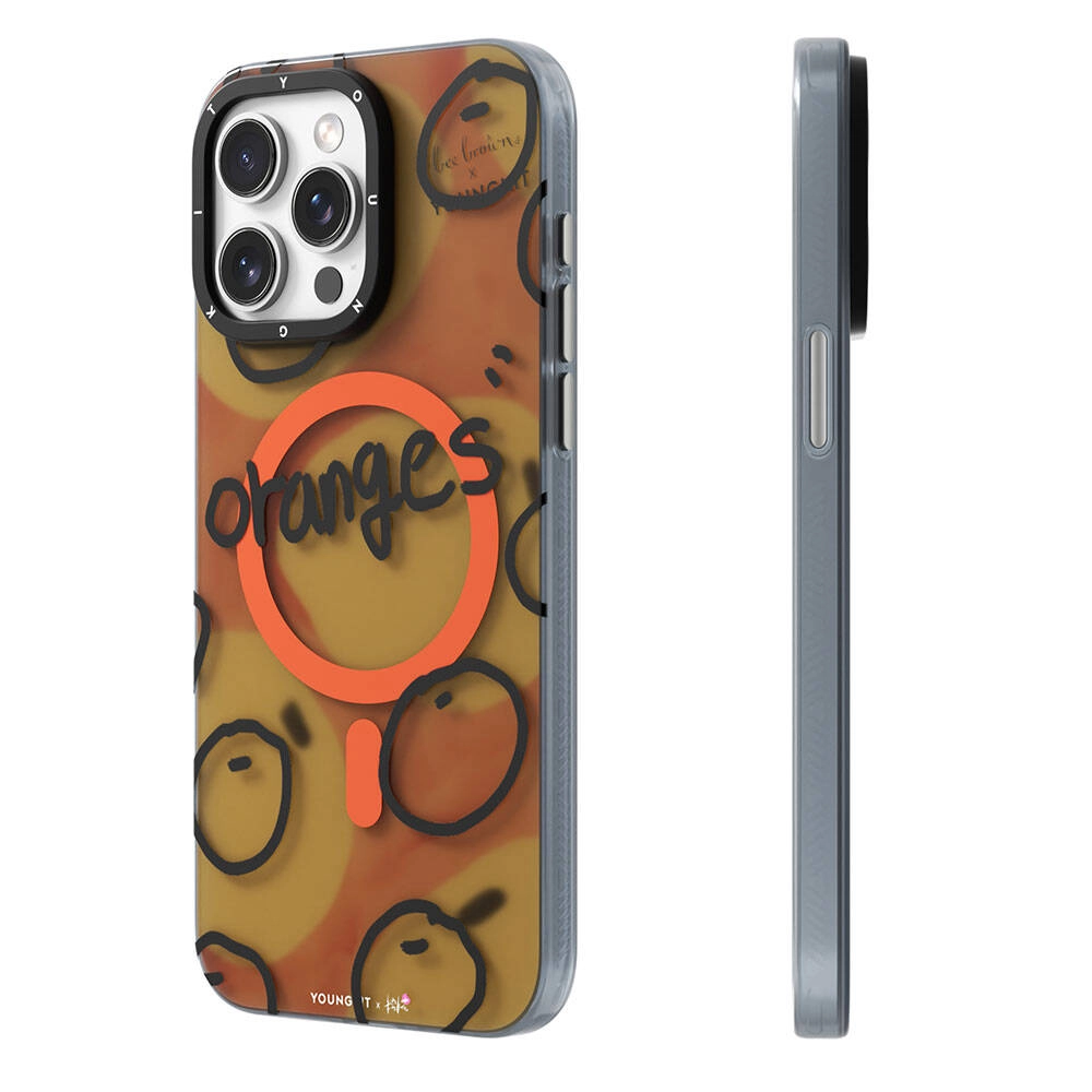 iPhone Uyumlu 14 Pro Max Kılıf Magsafe Şarj Özellikli Bee Brown Tasarımlı Youngkit Funny Serisi Kapak