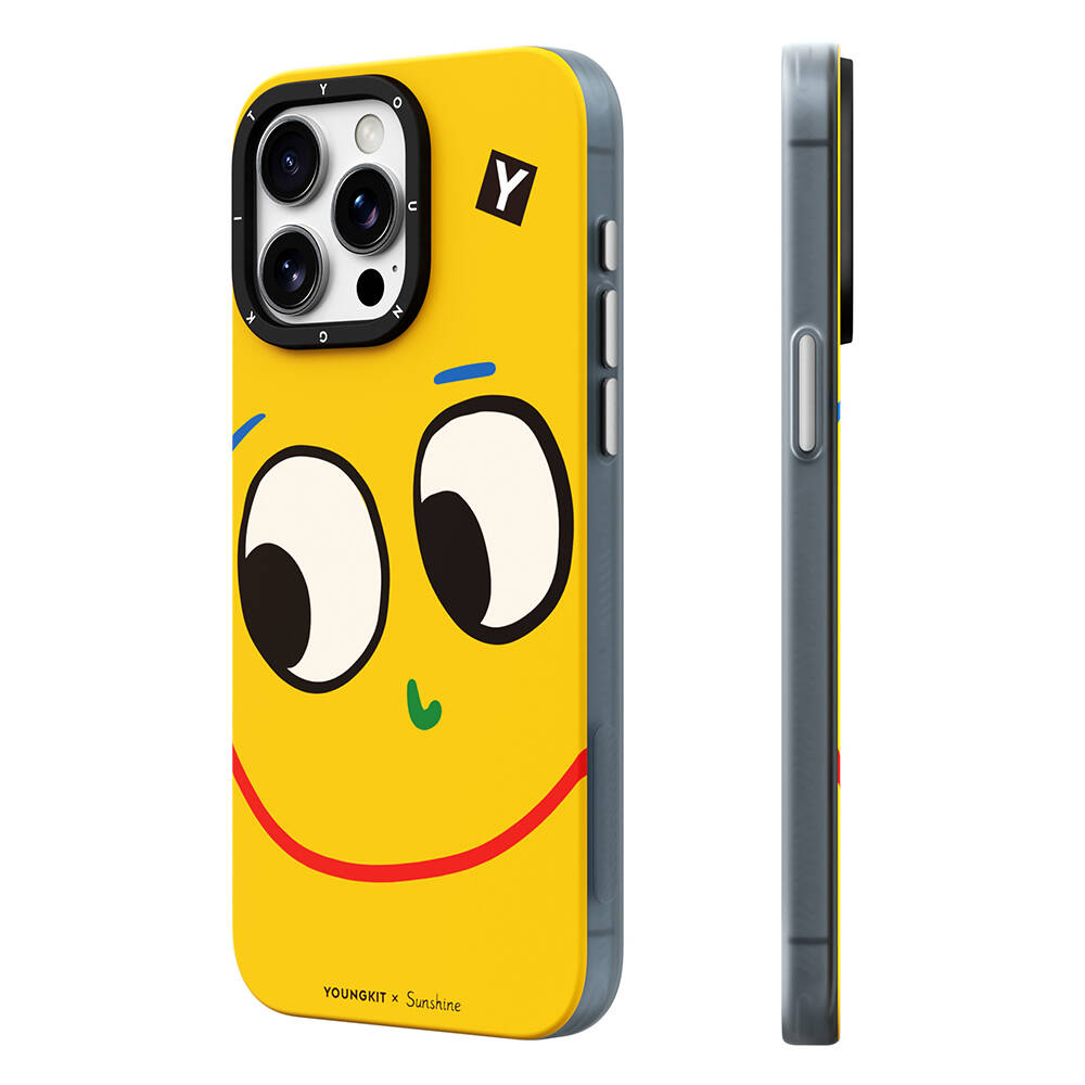 iPhone%20Uyumlu%2014%20Pro%20Kılıf%20Magsafe%20Şarj%20Özellikli%20Sunshine%20Tasarımlı%20Youngkit%20Daily%20Happy%20Serisi%20Kapak