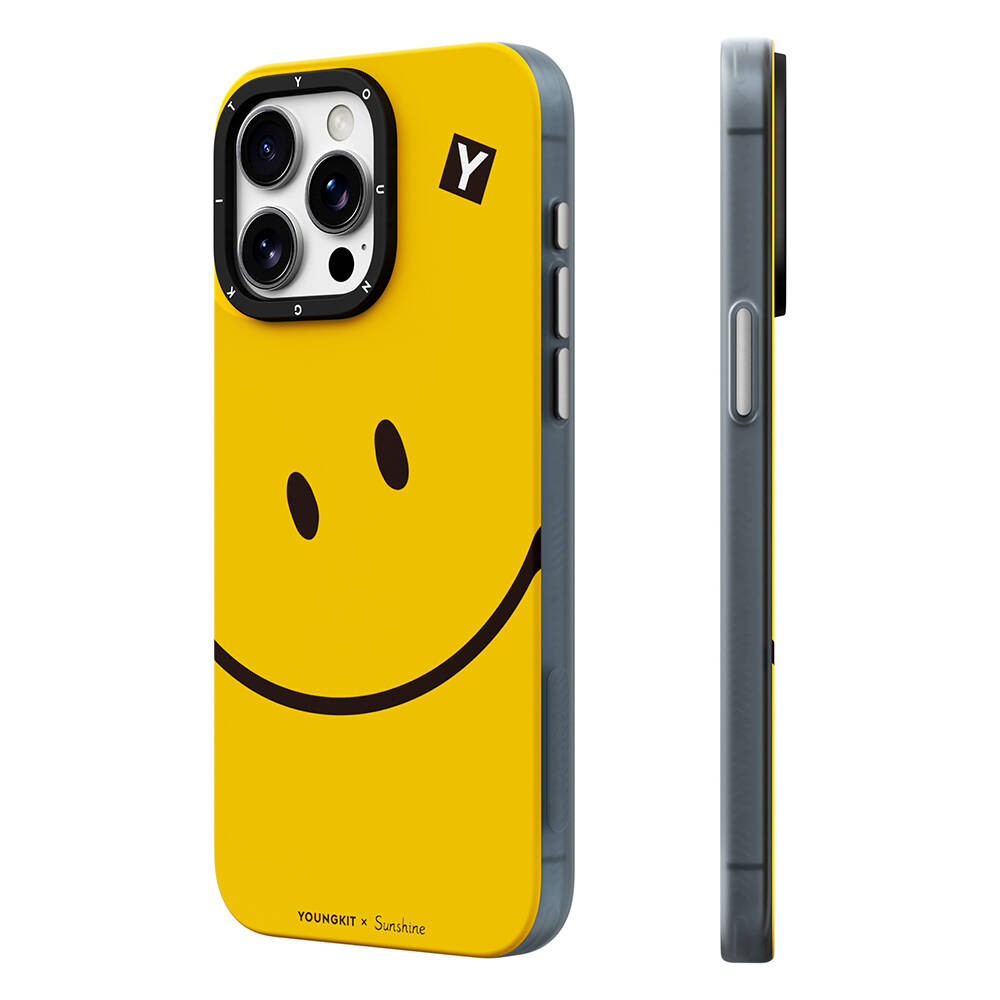 iPhone%20Uyumlu%2014%20Pro%20Kılıf%20Magsafe%20Şarj%20Özellikli%20Sunshine%20Tasarımlı%20Youngkit%20Daily%20Happy%20Serisi%20Kapak