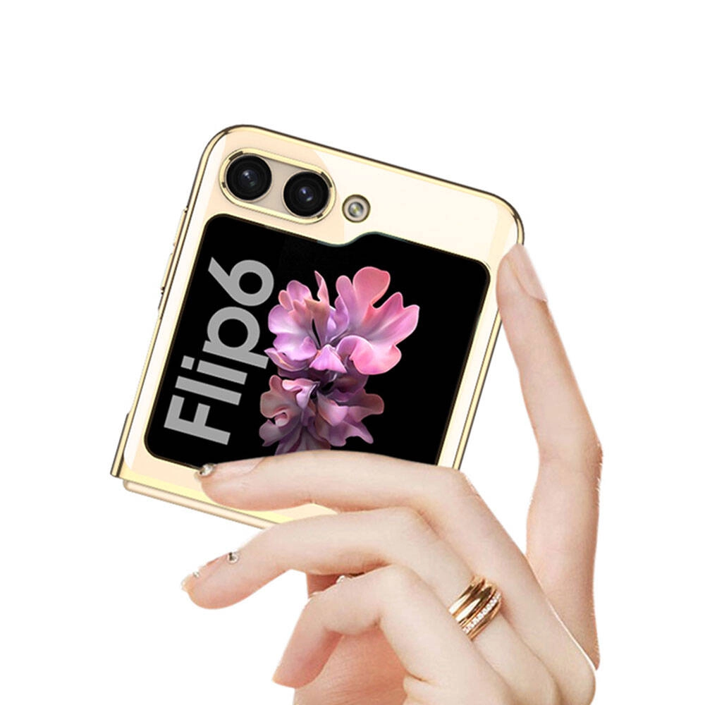 Galaxy Uyumlu Z Flip 6 Kılıf Zore Full Camlı Kıpta Kapak