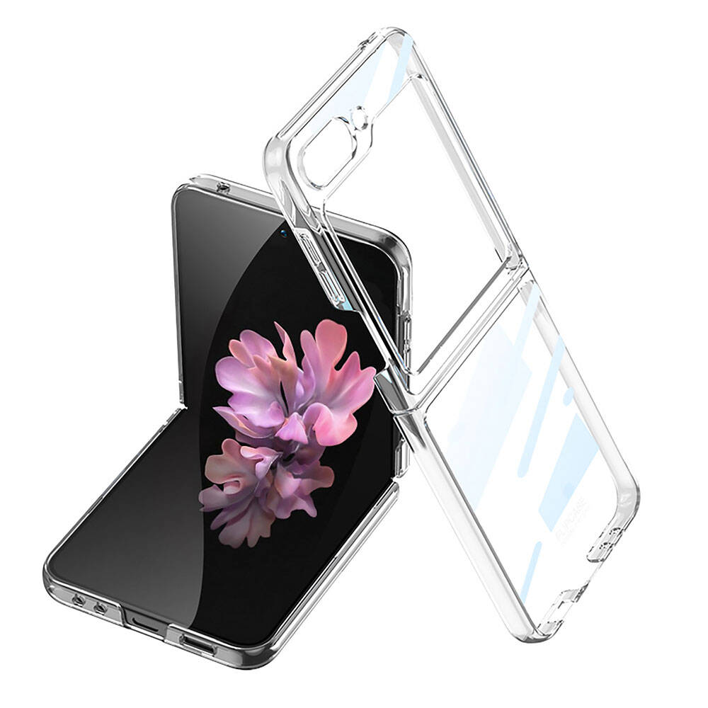 Galaxy Uyumlu Z Flip 6 Kılıf Zore Full Camlı Kıpta Kapak-Şeffaf