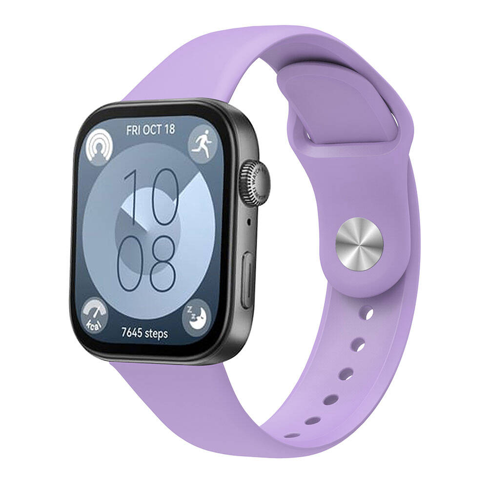 Huawei Uyumlu Watch Fit 3 KRD-11 22mm Silikon Kordon-Lila