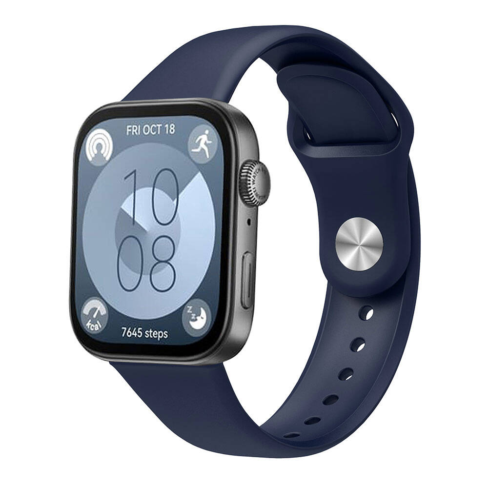 Huawei Uyumlu Watch Fit 3 KRD-11 22mm Silikon Kordon-Mavi