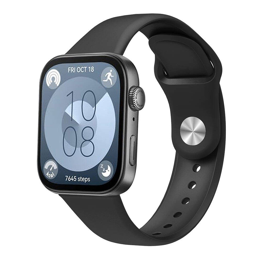 Huawei Uyumlu Watch Fit 3 KRD-11 22mm Silikon Kordon-Siyah