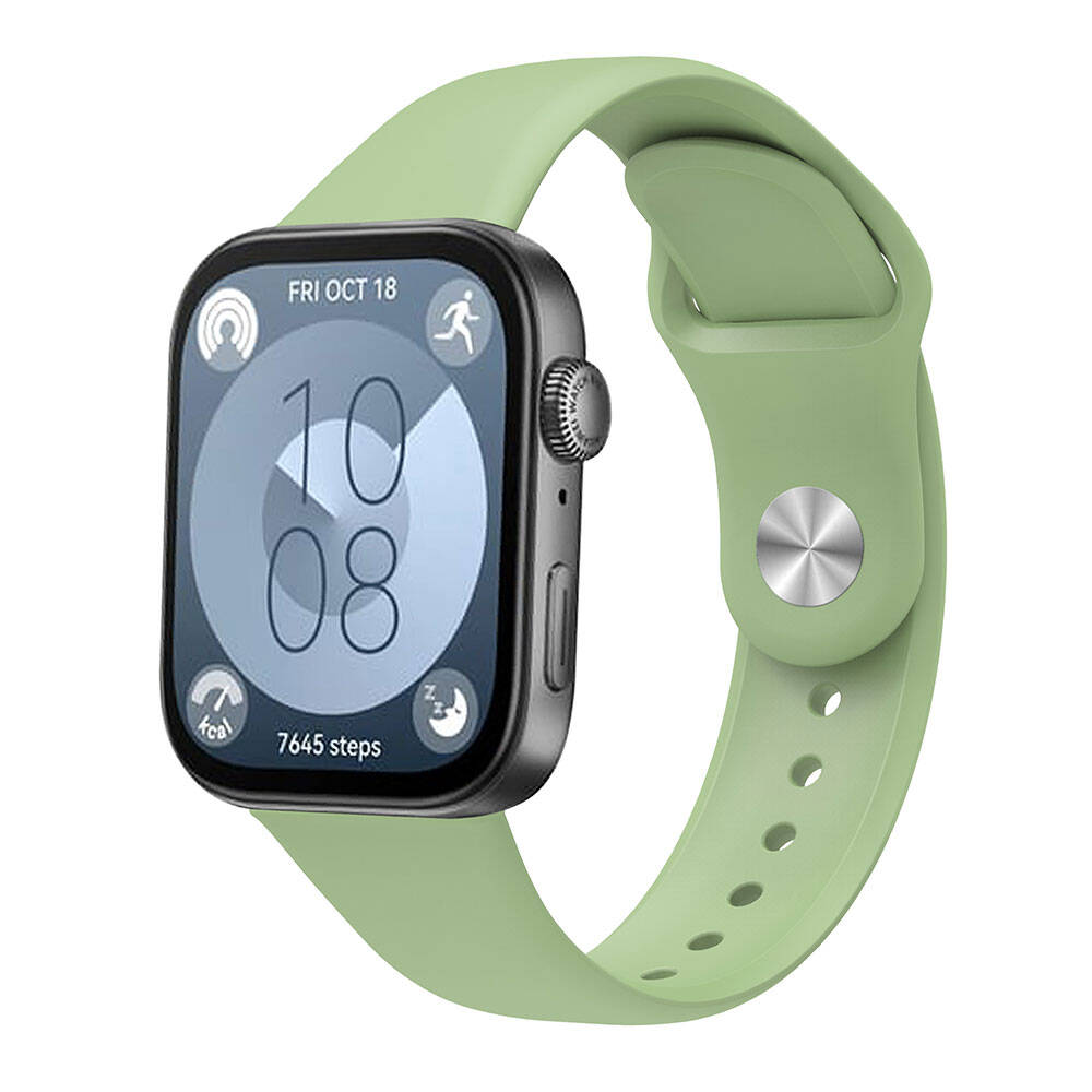 Huawei Uyumlu Watch Fit 3 KRD-11 22mm Silikon Kordon-Yeşil