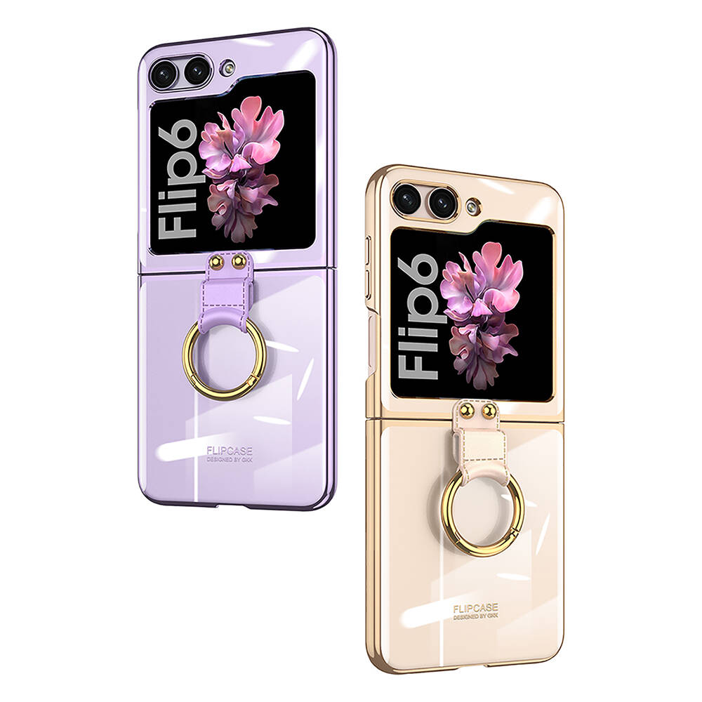 Galaxy Uyumlu Z Flip 6 Kılıf Zore Yüzüklü Kıpta Kapak