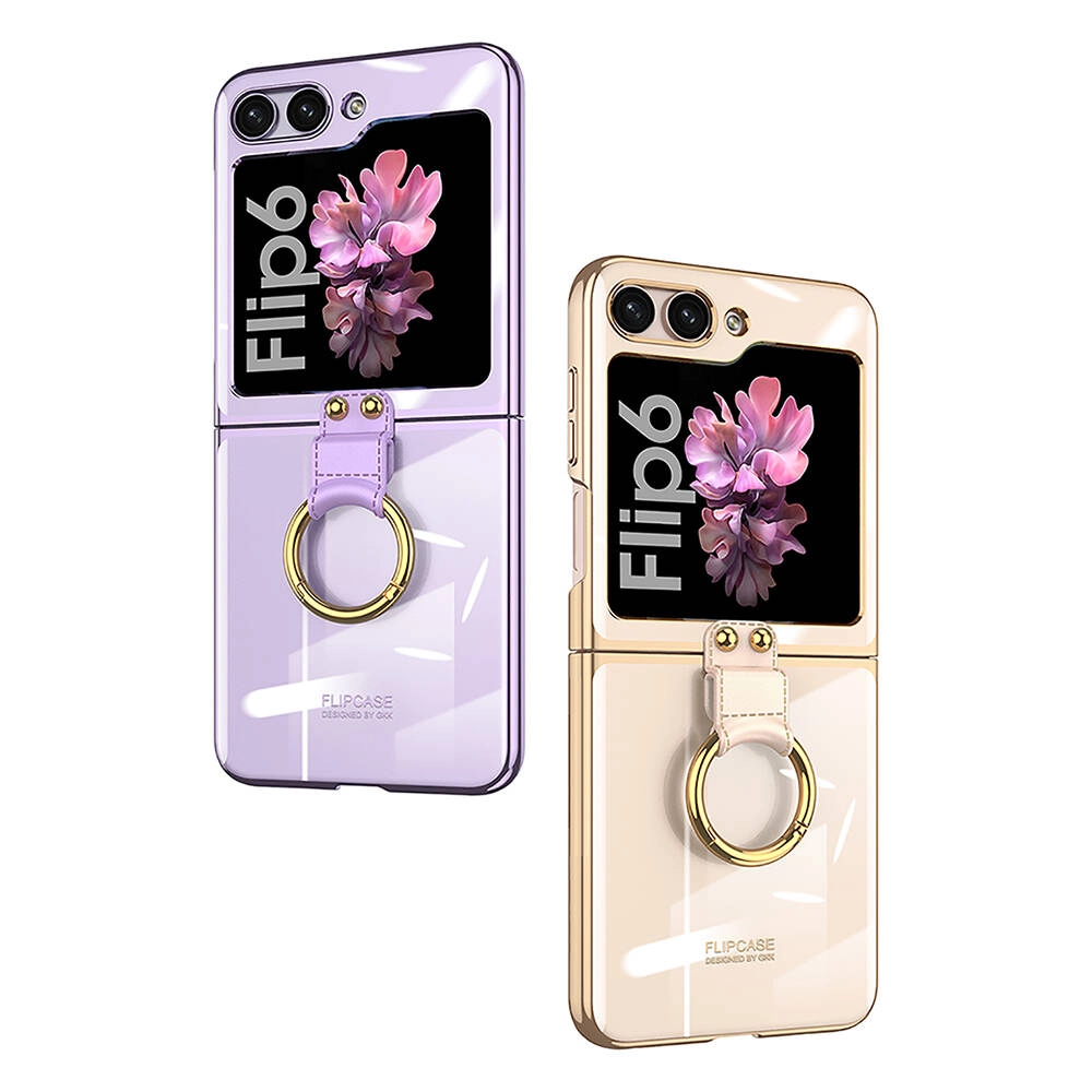 Galaxy Uyumlu Z Flip 6 Kılıf Zore Yüzüklü Kıpta Kapak