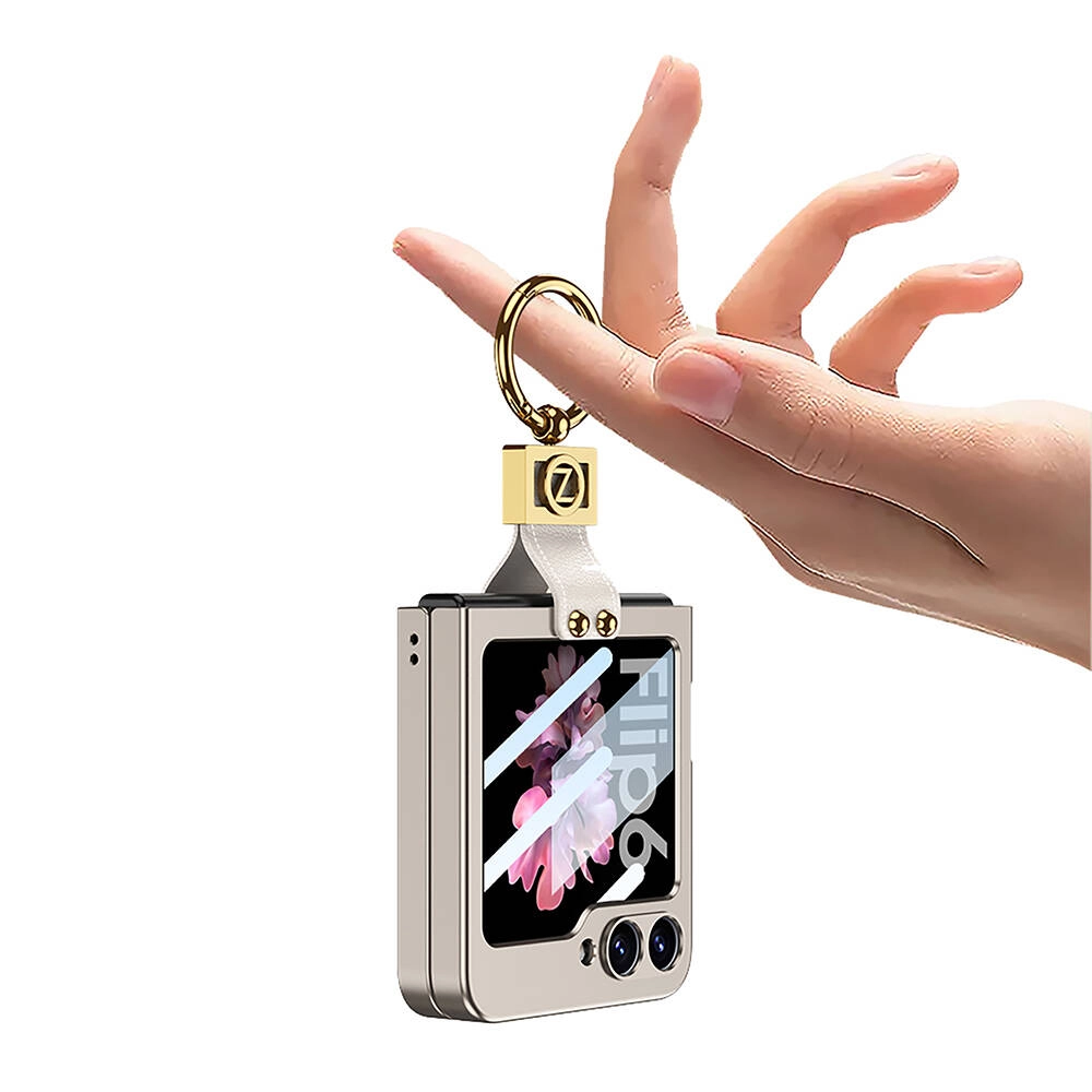Galaxy Uyumlu Z Flip 6 Kılıf Zore Z Harfli Yüzüklü Kıpta Kapak
