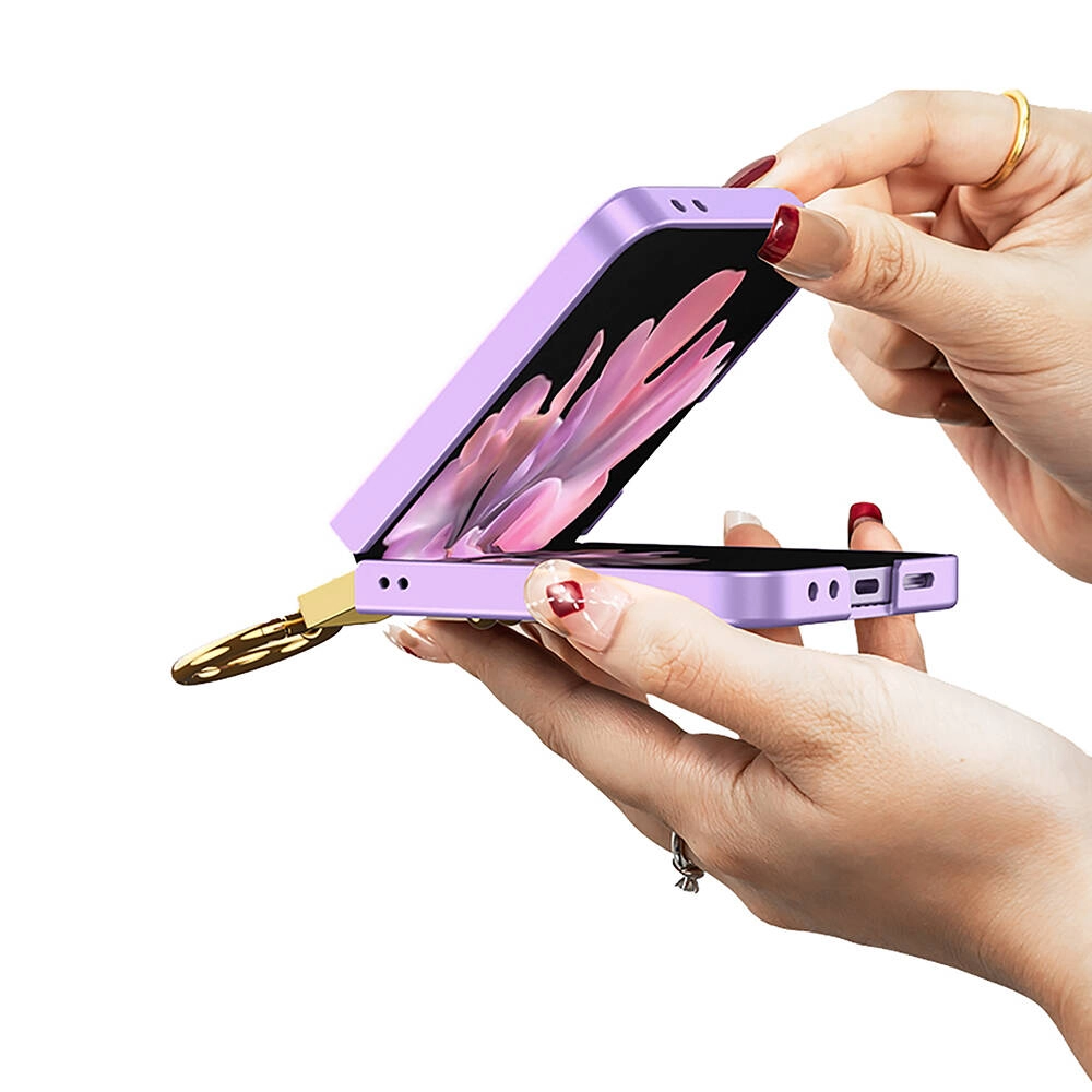 Galaxy Uyumlu Z Flip 6 Kılıf Zore Z Harfli Yüzüklü Kıpta Kapak