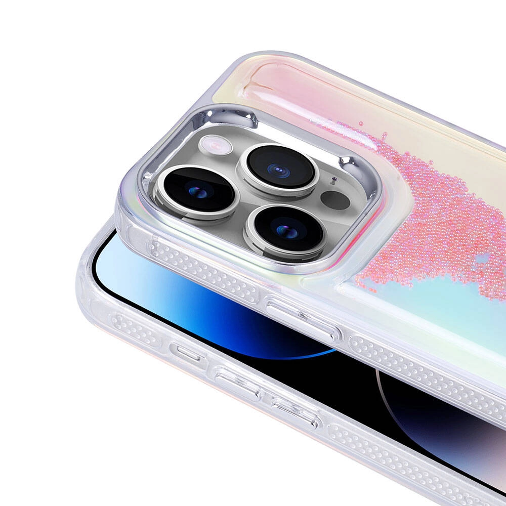 iPhone Uyumlu 14 Pro Max Kılıf Airbagli Renkli Arka Yüzey Boncuk Tasarımlı Zore Kumul Kapak