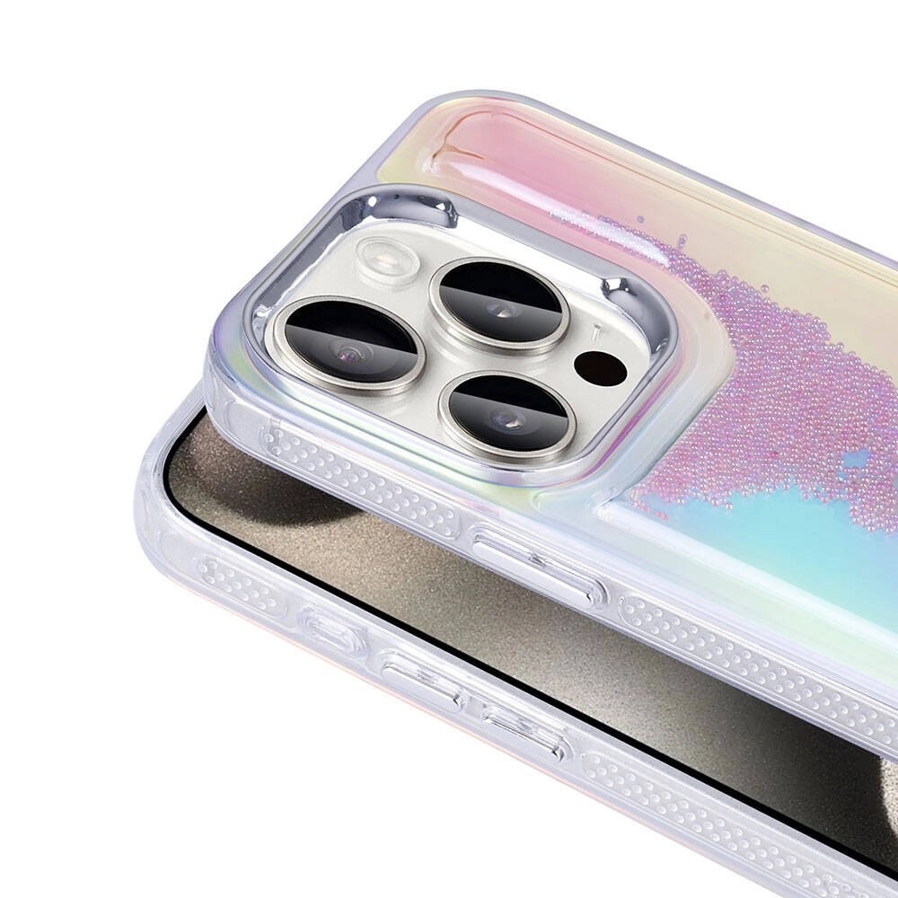 iPhone Uyumlu 15 Pro Max Kılıf Airbagli Renkli Arka Yüzey Boncuk Tasarımlı Zore Kumul Kapak