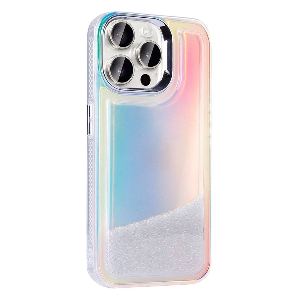 iPhone Uyumlu 15 Pro Max Kılıf Airbagli Renkli Arka Yüzey Boncuk Tasarımlı Zore Kumul Kapak