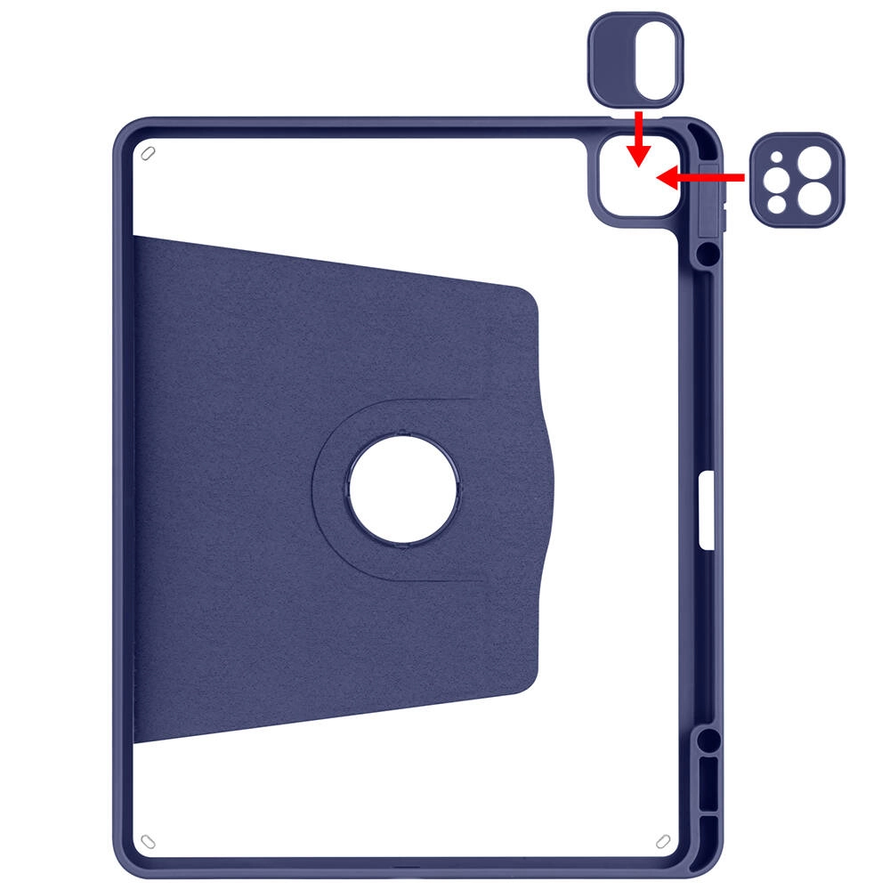 iPad Uyumlu Air 13 2024 Kılıf Zore Termik Kalem Bölmeli Dönebilen Standlı Kılıf