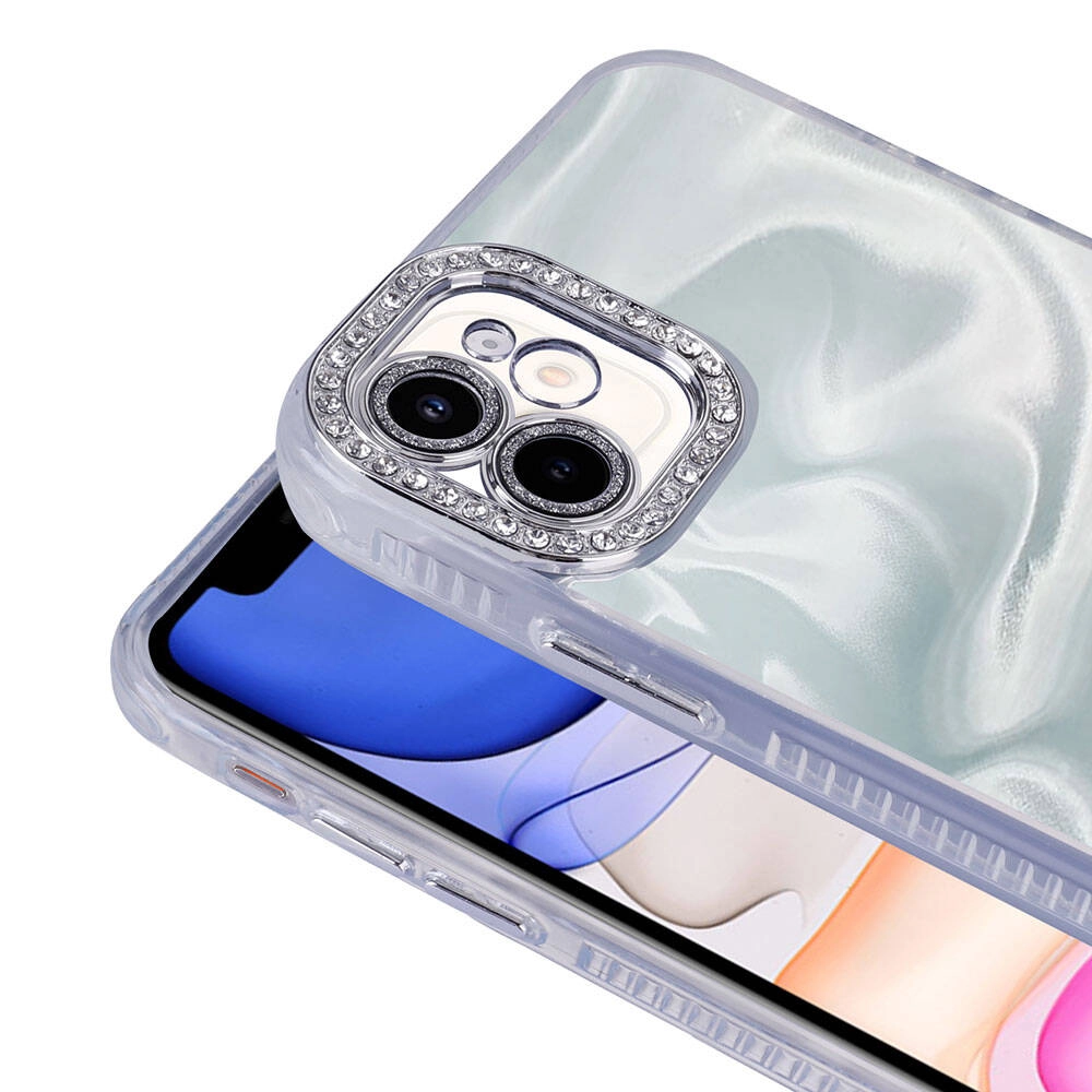 iPhone Uyumlu 12 Kılıf Airbagli Parlak Taş Detay Tasarımlı Zore Esila Kapak