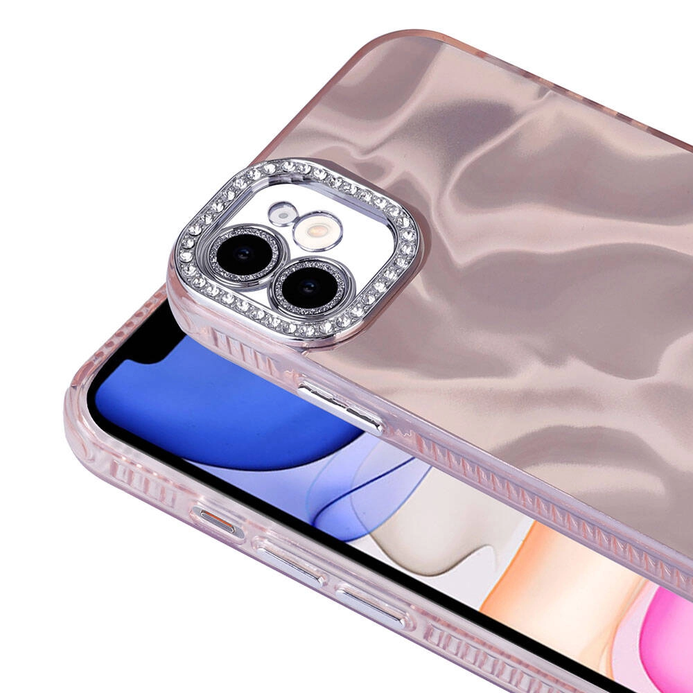 iPhone Uyumlu 12 Kılıf Airbagli Parlak Taş Detay Tasarımlı Zore Esila Kapak