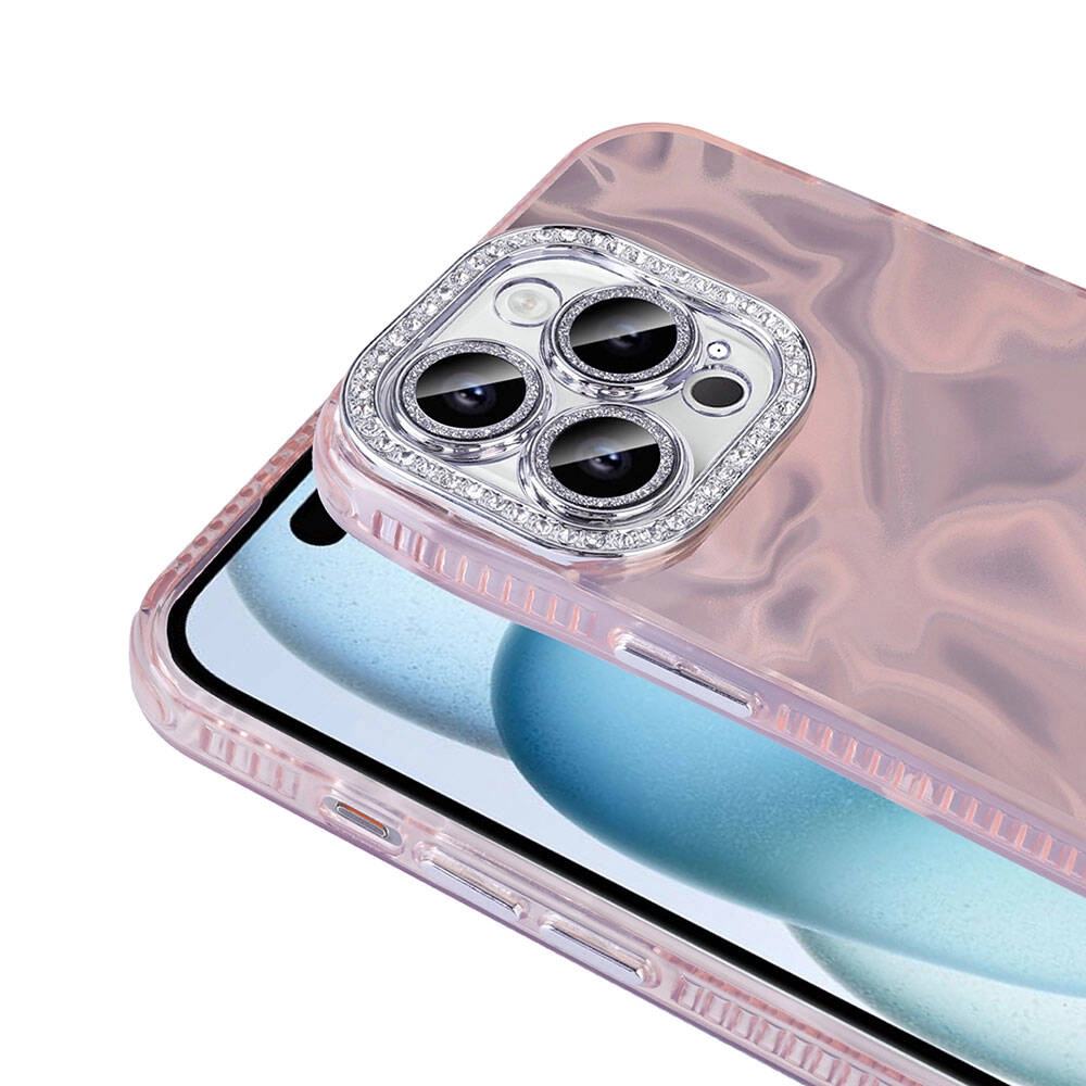 iPhone Uyumlu 14 Pro Max Kılıf Airbagli Parlak Taş Detay Tasarımlı Zore Esila Kapak