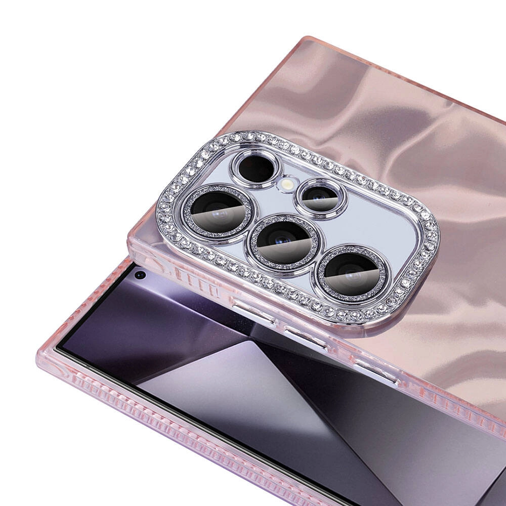 Galaxy Uyumlu S23 Ultra Kılıf Airbagli Parlak Taş Detay Tasarımlı Zore Esila Kapak