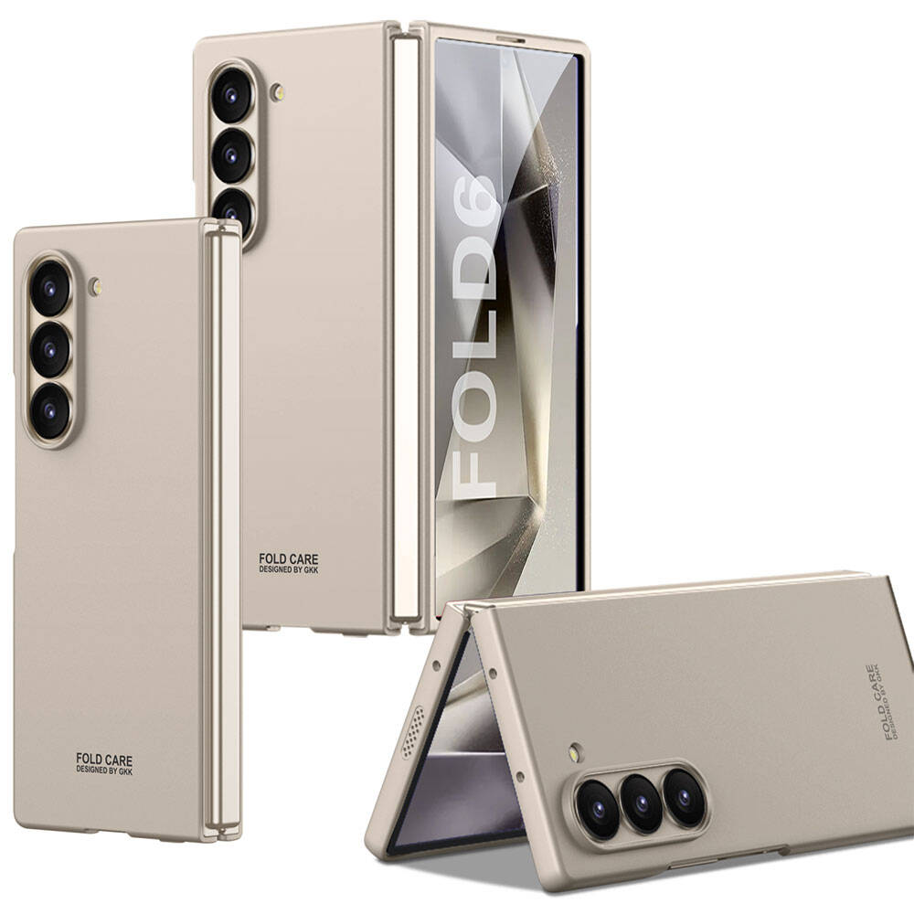 Galaxy Uyumlu Z Fold 6 Kılıf Zore Sert Kıpta Kapak-Titanyum-gri