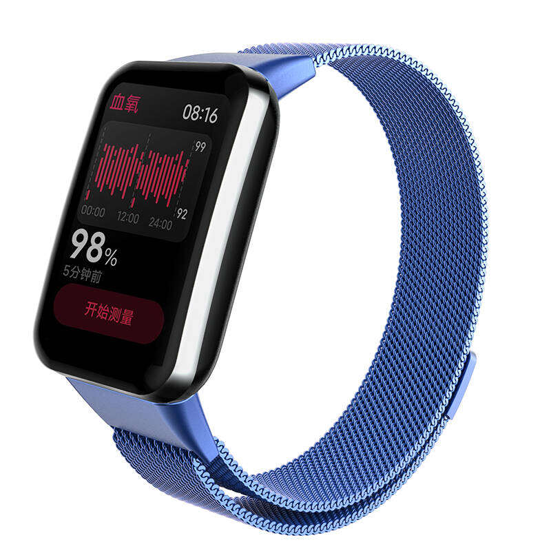 Xiaomi Uyumlu  Mi Band 7 Pro Zore KRD-01 Metal Kordon-Mavi
