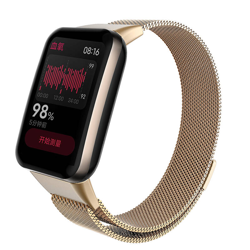 Xiaomi Uyumlu  Mi Band 7 Pro Zore KRD-01 Metal Kordon-Rose gold