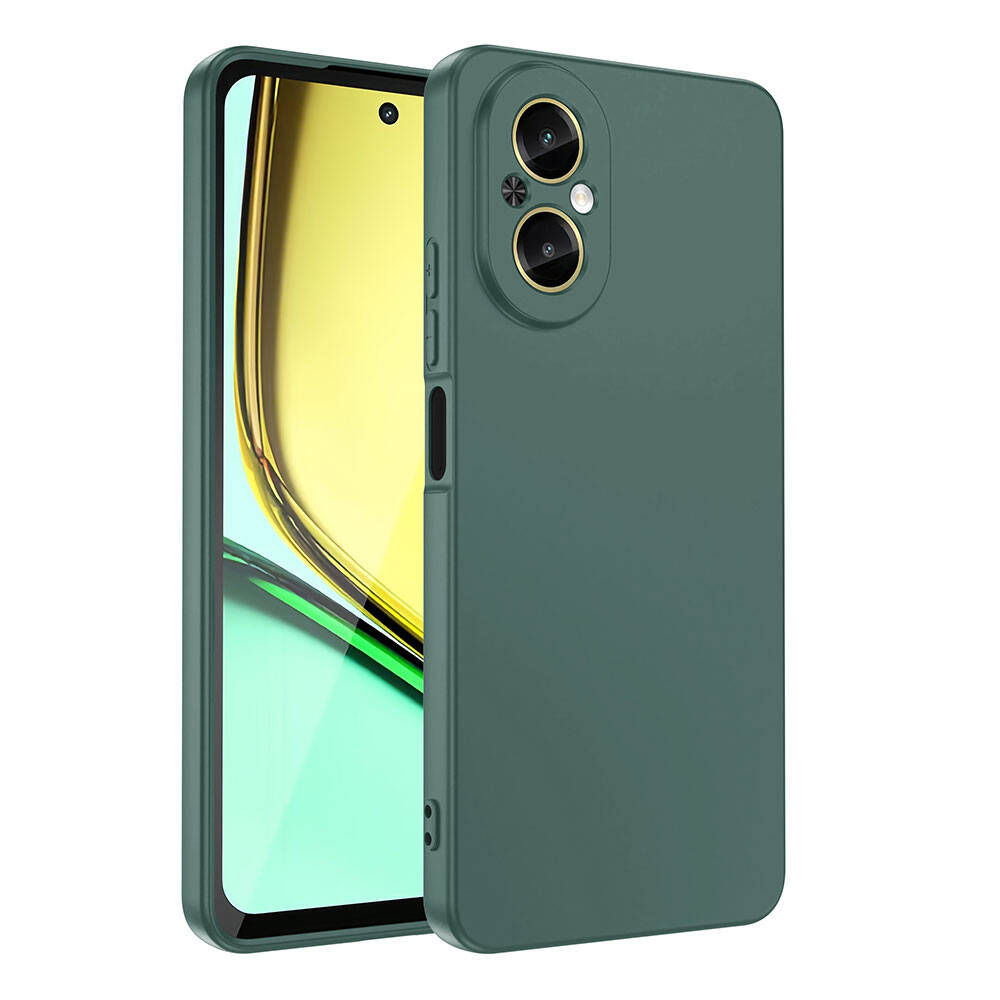 Realme 12 Lite Kılıf Zore Mara Lansman Kapak-Koyu yeşil