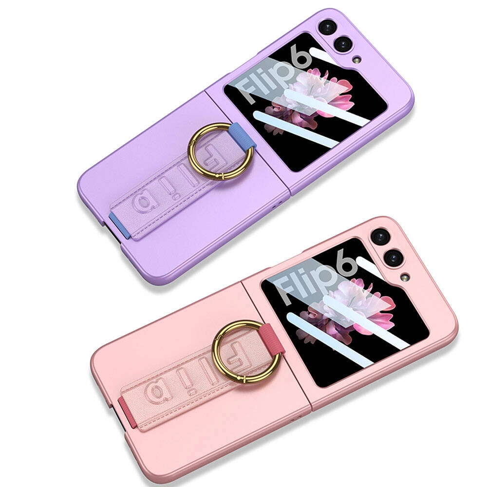 Galaxy Uyumlu Z Flip 6 Kılıf Kamera Korumalı Yüzüklü Zore Flip Ring Kıpta Kapak