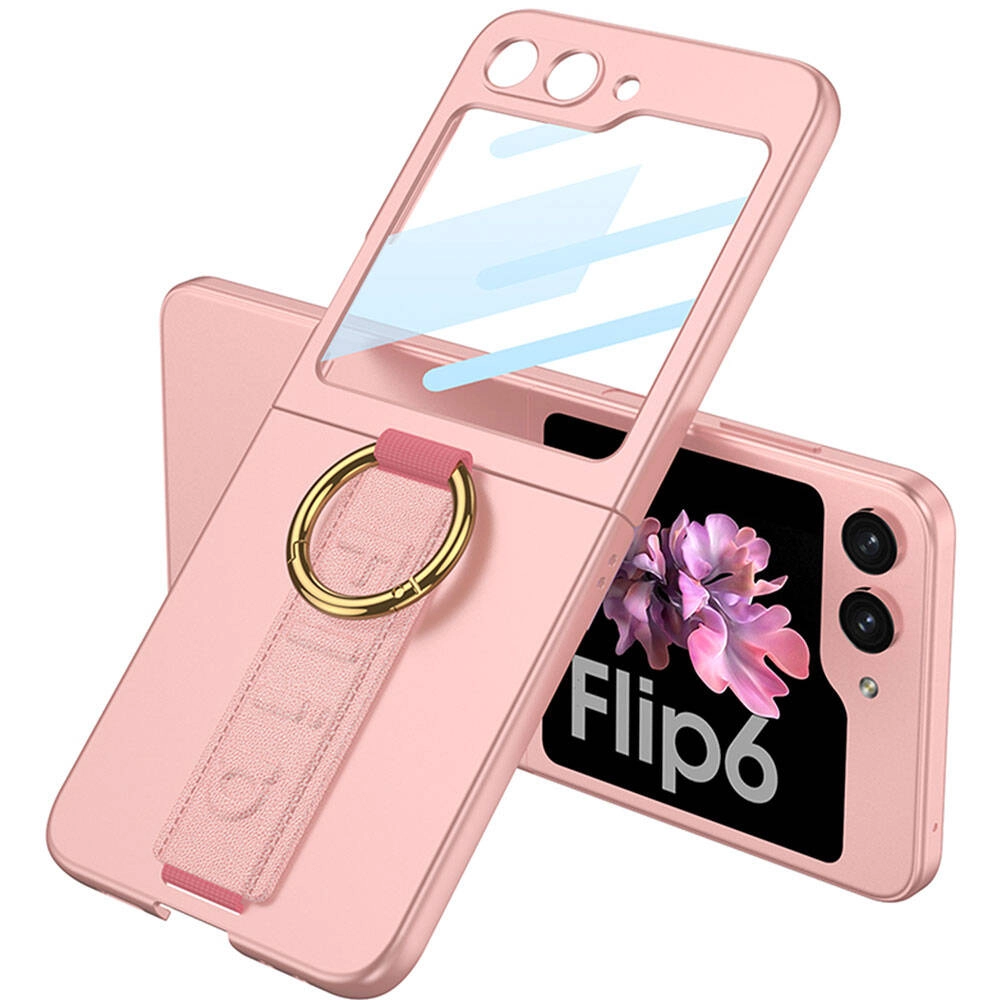 Galaxy Uyumlu Z Flip 6 Kılıf Kamera Korumalı Yüzüklü Zore Flip Ring Kıpta Kapak