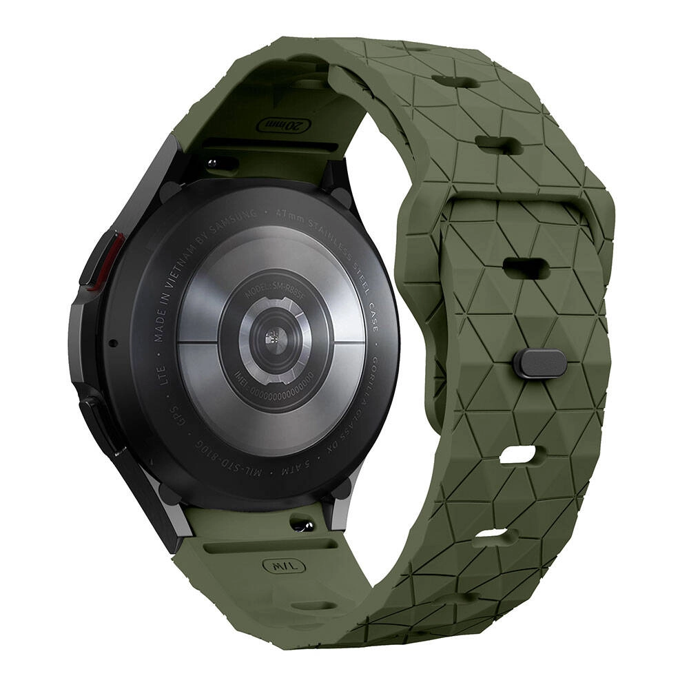 Galaxy Uyumlu Watch 6 44mm Zore KRD-116 20mm Futbol Desenli Spor Tasarımlı Silikon Kordon