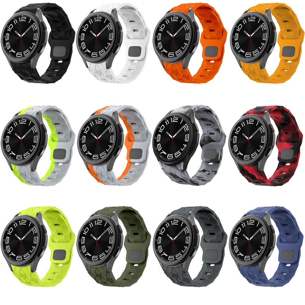 Galaxy Uyumlu Watch 6 44mm Zore KRD-116 20mm Futbol Desenli Spor Tasarımlı Silikon Kordon