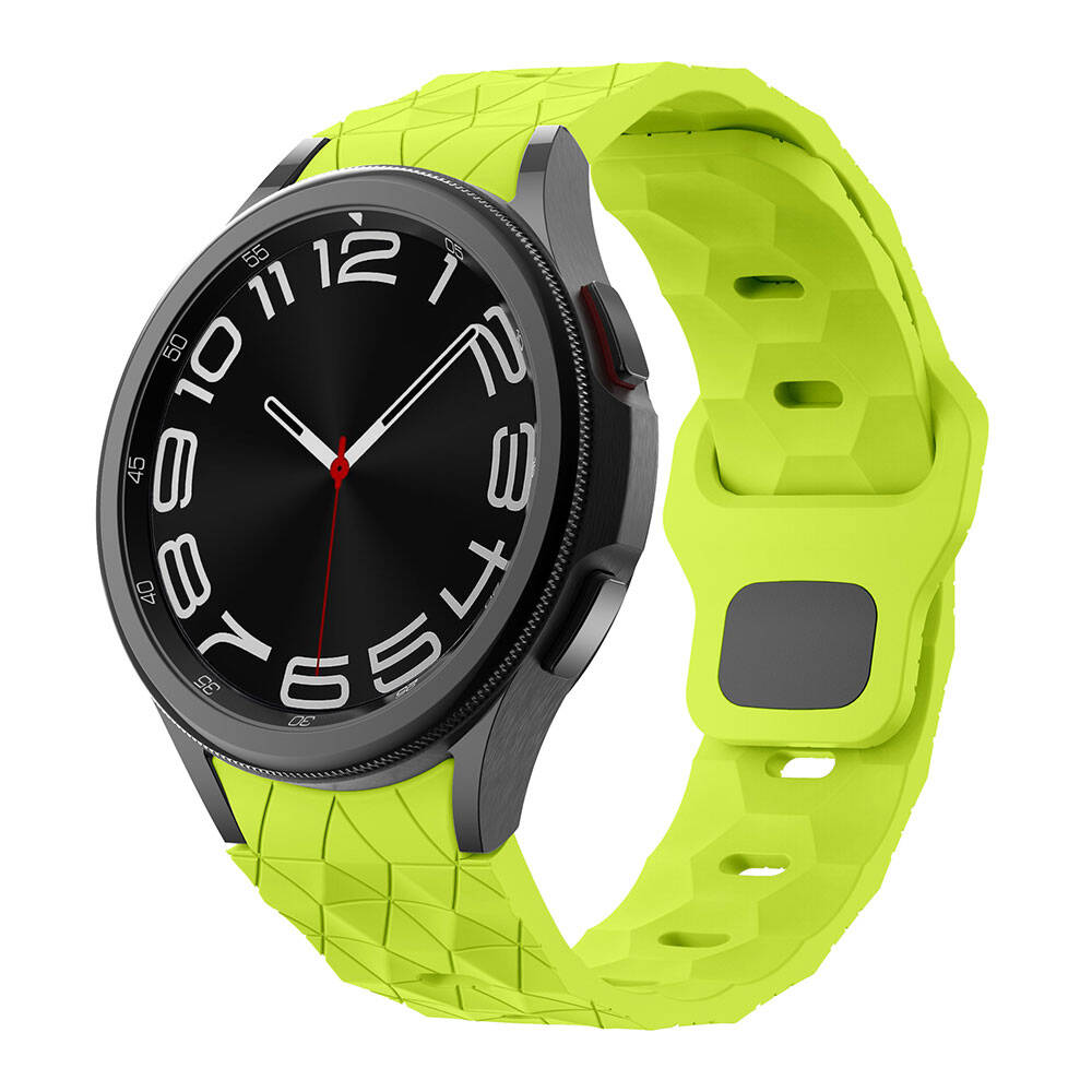 Galaxy Uyumlu Watch 5 Pro 45mm Zore KRD-116 20mm Futbol Desenli Spor Tasarımlı Silikon Kordon-Yeşil