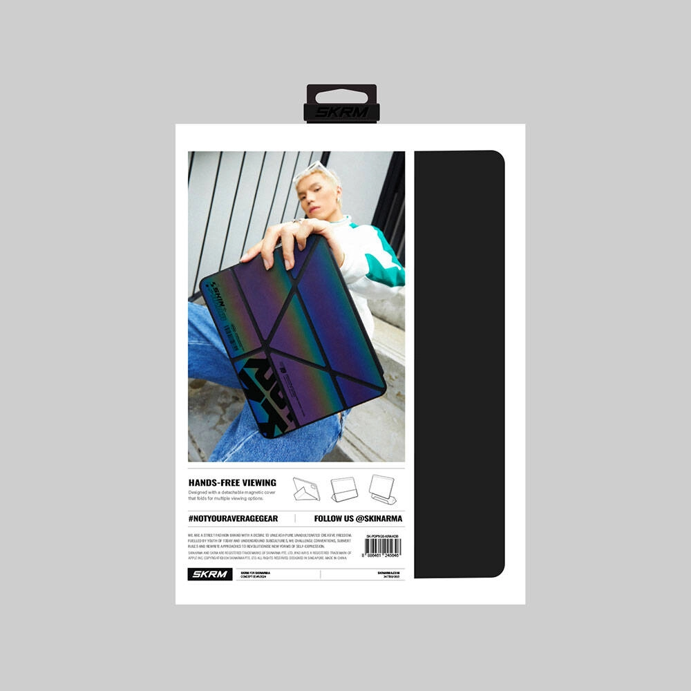 iPad Uyumlu Air 13 2024 Kılıf SkinArma Holografik Tasarımlı Arkası Şeffaf Çıkarılabilir Magnetik Kira Kobai Kılıf