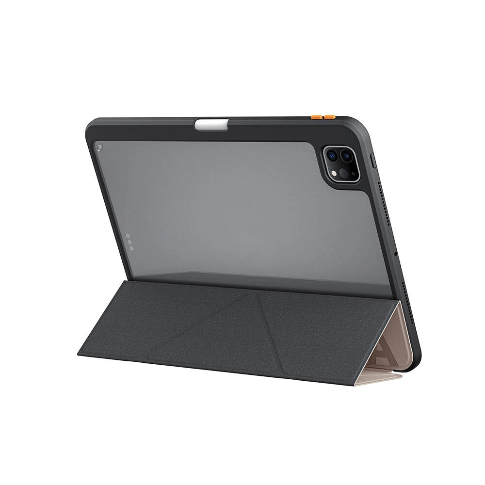 iPad Uyumlu Pro 11 2024 Kılıf SkinArma Kabartma Baskı Tasarımlı 360 Tam Koruma Arkası Şeffaf Standlı Gamma Kılıf
